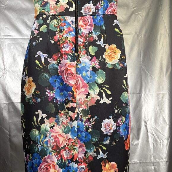 BETSEY JOHNSON FLORAL CAP SLEEVE SHEATH DRESS WOMENS SIZE 4 - Picture 9 of 16